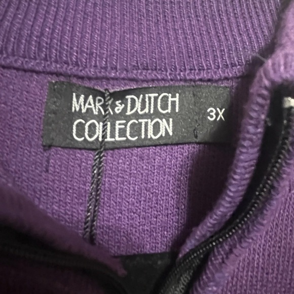 Marx & Dutch Collection 1/4 Zip Men’s Pullover Sweater Sz 3X Purple - Picture 6 of 6